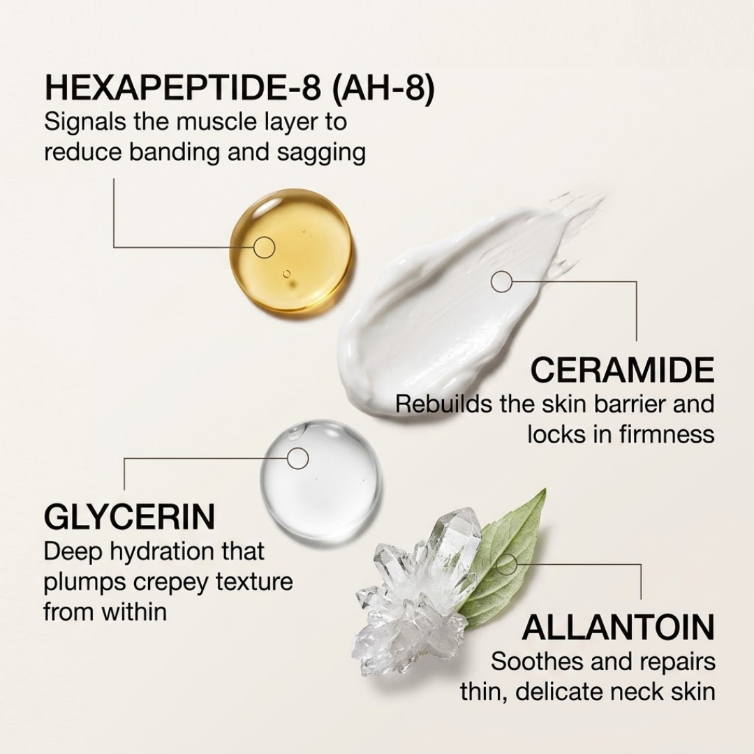 AH-8 Firming Neck Cream Moisturizer anti Aging Smoothing Wrinkles Electric Massage Polypeptide Eye Cream Eye & Neck Skincare Set