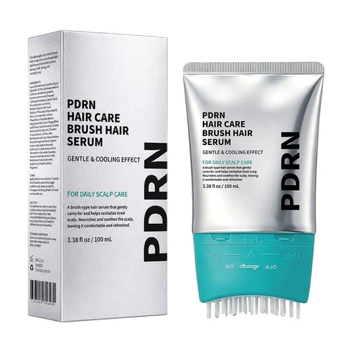 PDRN Brush Hair Serum 100Ml Cooling Nourishing Scalp Care Serum Gentle Soothing Scalp Treatment for Daily Hair Care