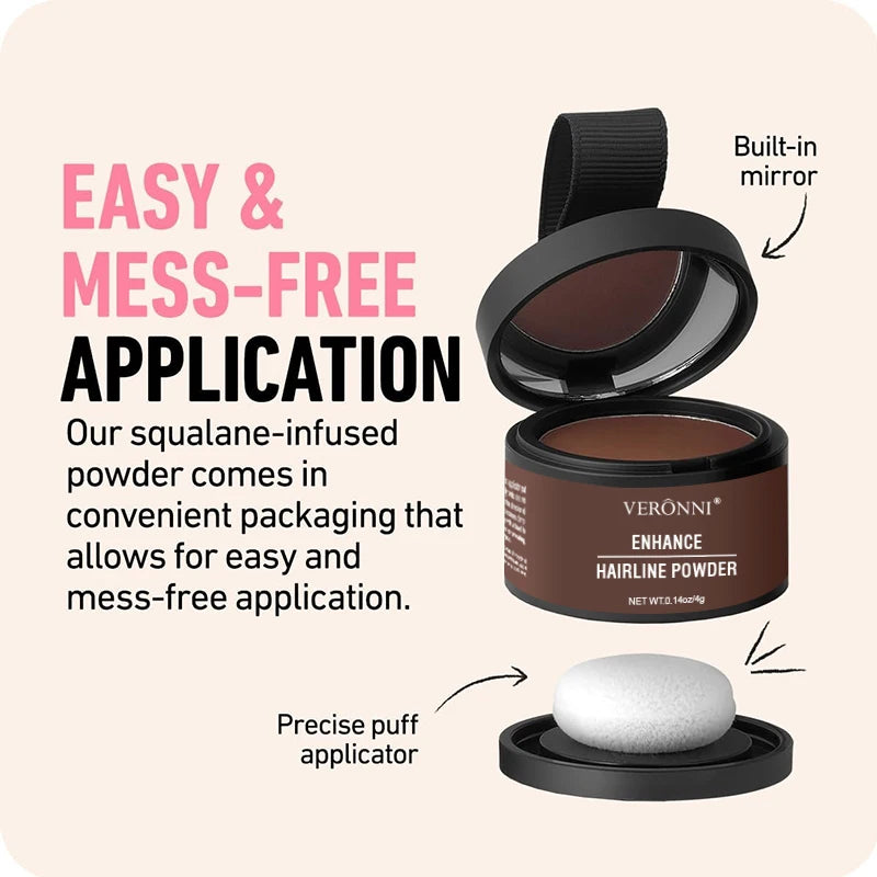 Fluffy Hairline Powder Concealer Temporary Hair Fibers Black Hair Root Cover up Gray Coverage Hairline Shadow Powder Instantly
