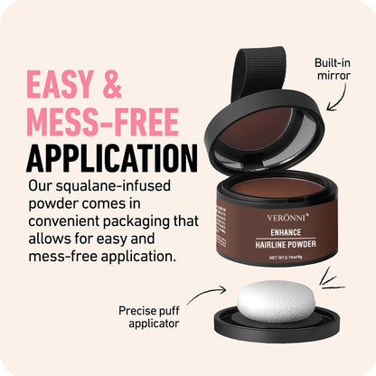 Fluffy Hairline Powder Concealer Temporary Hair Fibers Black Hair Root Cover up Gray Coverage Hairline Shadow Powder Instantly
