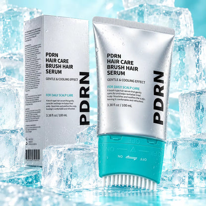 PDRN Brush Hair Serum 100Ml Cooling Nourishing Scalp Care Serum Gentle Soothing Scalp Treatment for Daily Hair Care
