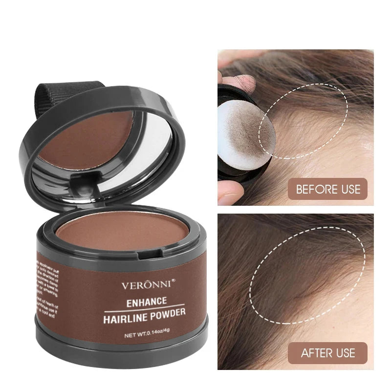 Fluffy Hairline Powder Concealer Temporary Hair Fibers Black Hair Root Cover up Gray Coverage Hairline Shadow Powder Instantly