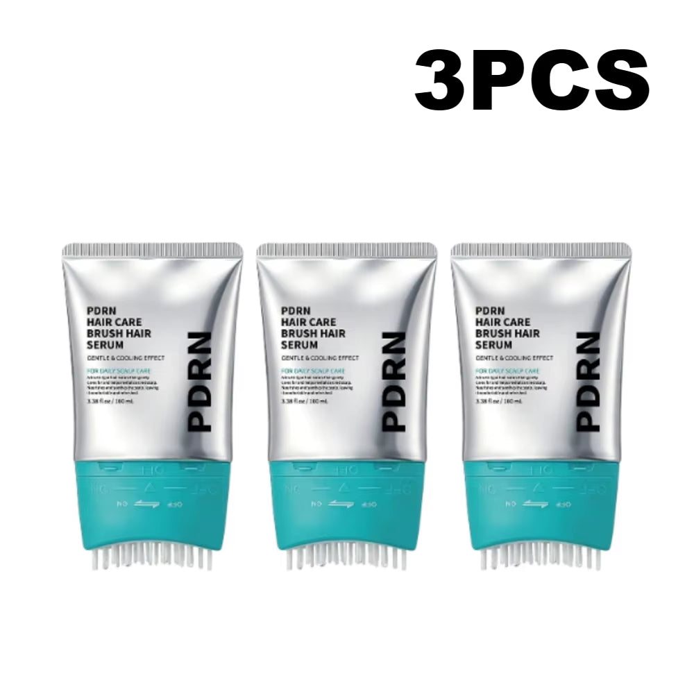 PDRN Brush Hair Serum 100Ml Cooling Nourishing Scalp Care Serum Gentle Soothing Scalp Treatment for Daily Hair Care