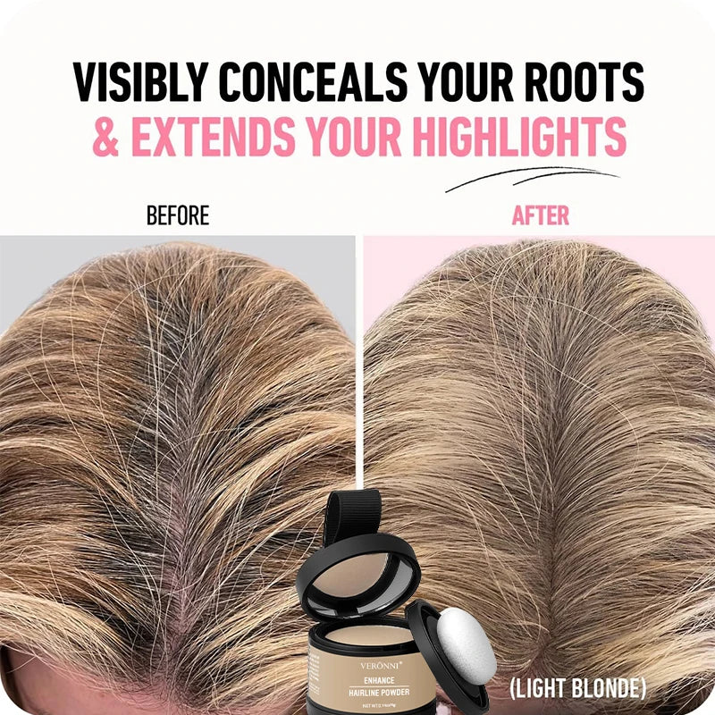 Fluffy Hairline Powder Concealer Temporary Hair Fibers Black Hair Root Cover up Gray Coverage Hairline Shadow Powder Instantly