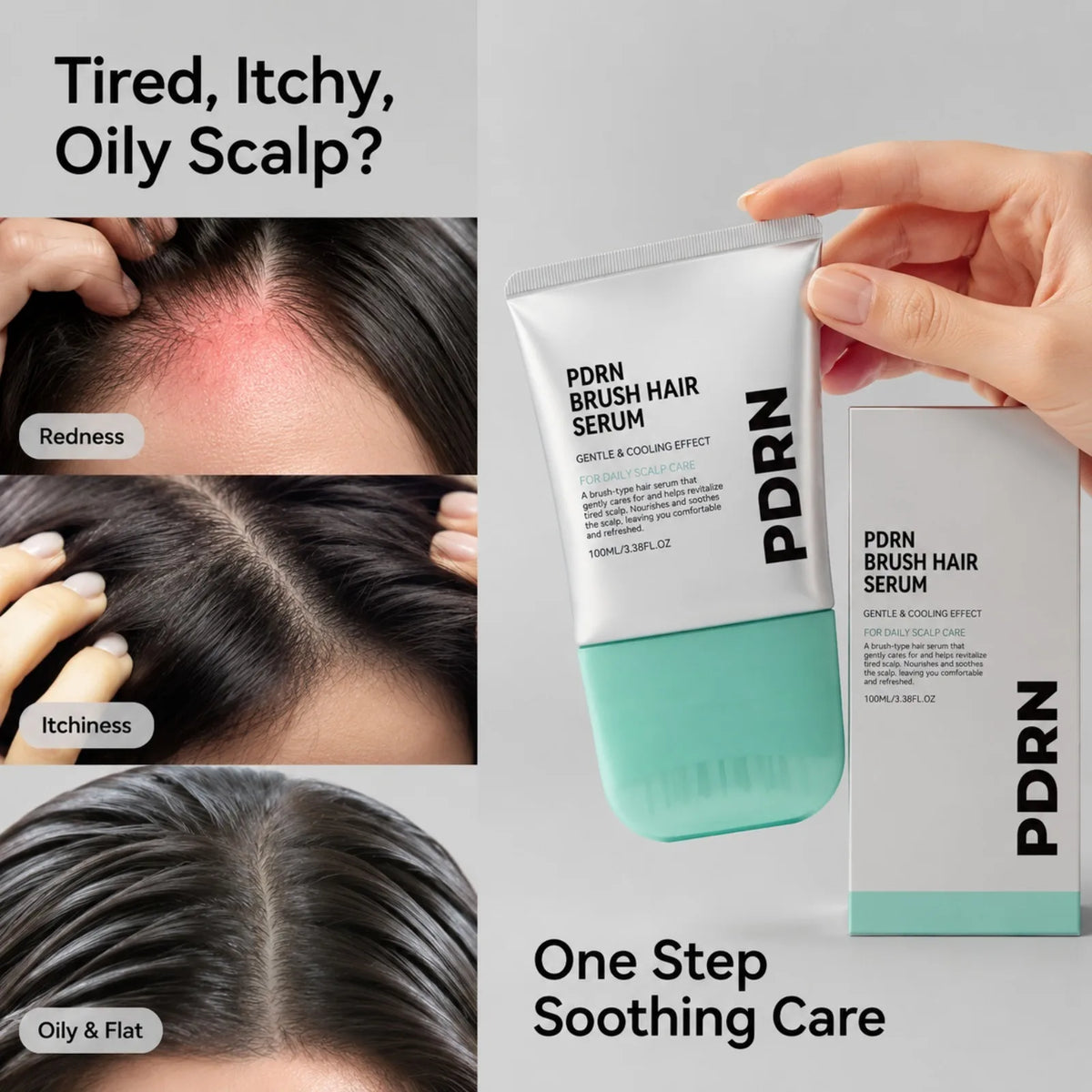 PDRN Hair Serum Cooling Brush Strengthen Hair Root anti Hair Tired Scalp Nourishing Treatment for Scalp Massage Care Serum