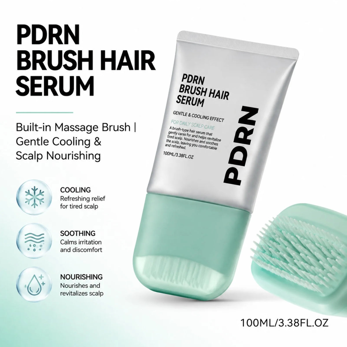 PDRN Hair Serum Cooling Brush Strengthen Hair Root anti Hair Tired Scalp Nourishing Treatment for Scalp Massage Care Serum
