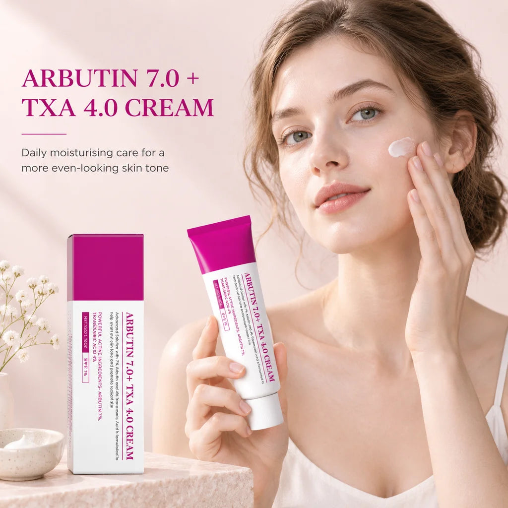 Arbutin TXA Face Cream Moisturizer Evens Skin Tone Deep Moisturizing Lightweight Hydrating for Women Men All Skin Types Daily Ca