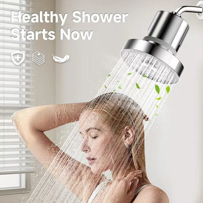 Filtered Shower Head, Hard Water Filter Reduces Hair Shedding and Dry Skin, High Pressure Shower Accessories for Home Bathroom