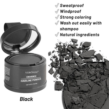 Fluffy Hairline Powder Concealer Temporary Hair Fibers Black Hair Root Cover up Gray Coverage Hairline Shadow Powder Instantly